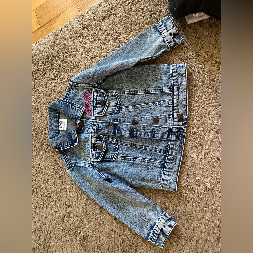 Kids real Jean denim BARBIE jacket SIZE EXTRA SMALL